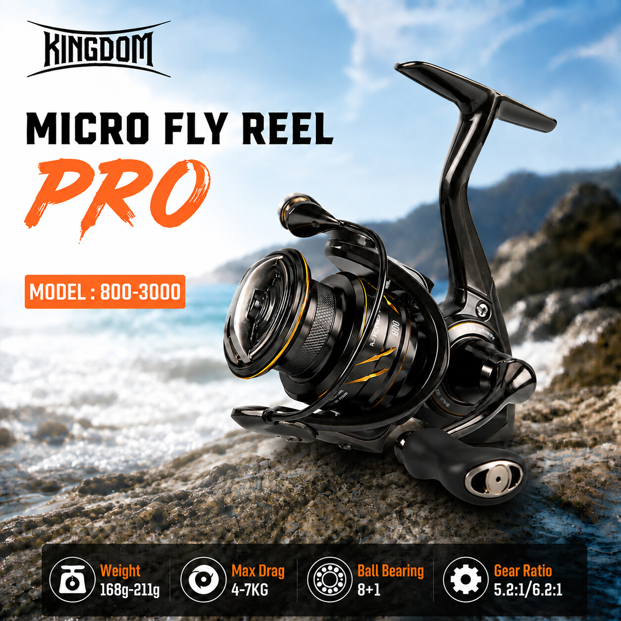 Abu Garcia Reel Revo - Carretilha de Pesca Kingdom Micro Fly